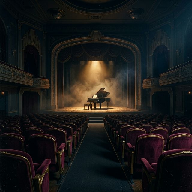 Théâtre cinématographique — grand piano sur scène